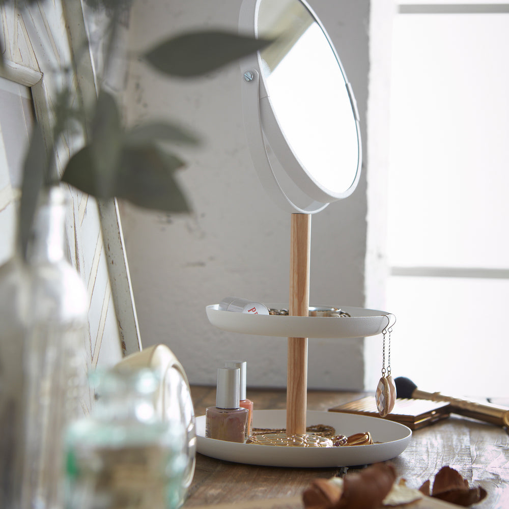 Specchio da Trucco Con Vassoio Portaoggetti