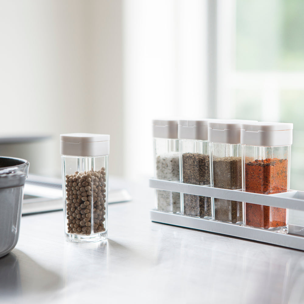 Set di 6 barattoli portaspezie con supporto