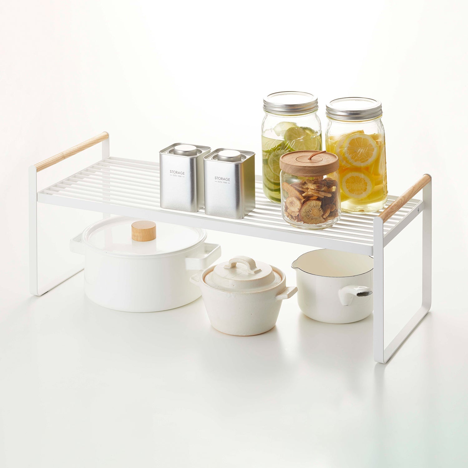 Magnetic Kitchen Organizer - Steel + Wood - Yamazaki Home