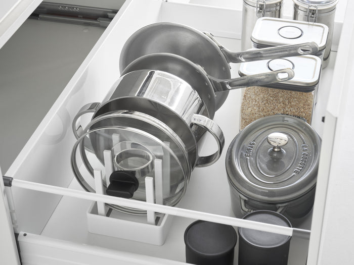 The Story Behind: Adjustable Pot Lid & Pan Organizer