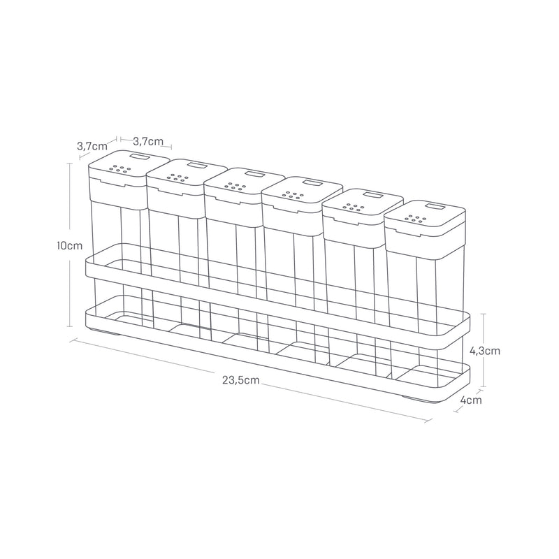 Spice Bottles (Set of 6) & Rack