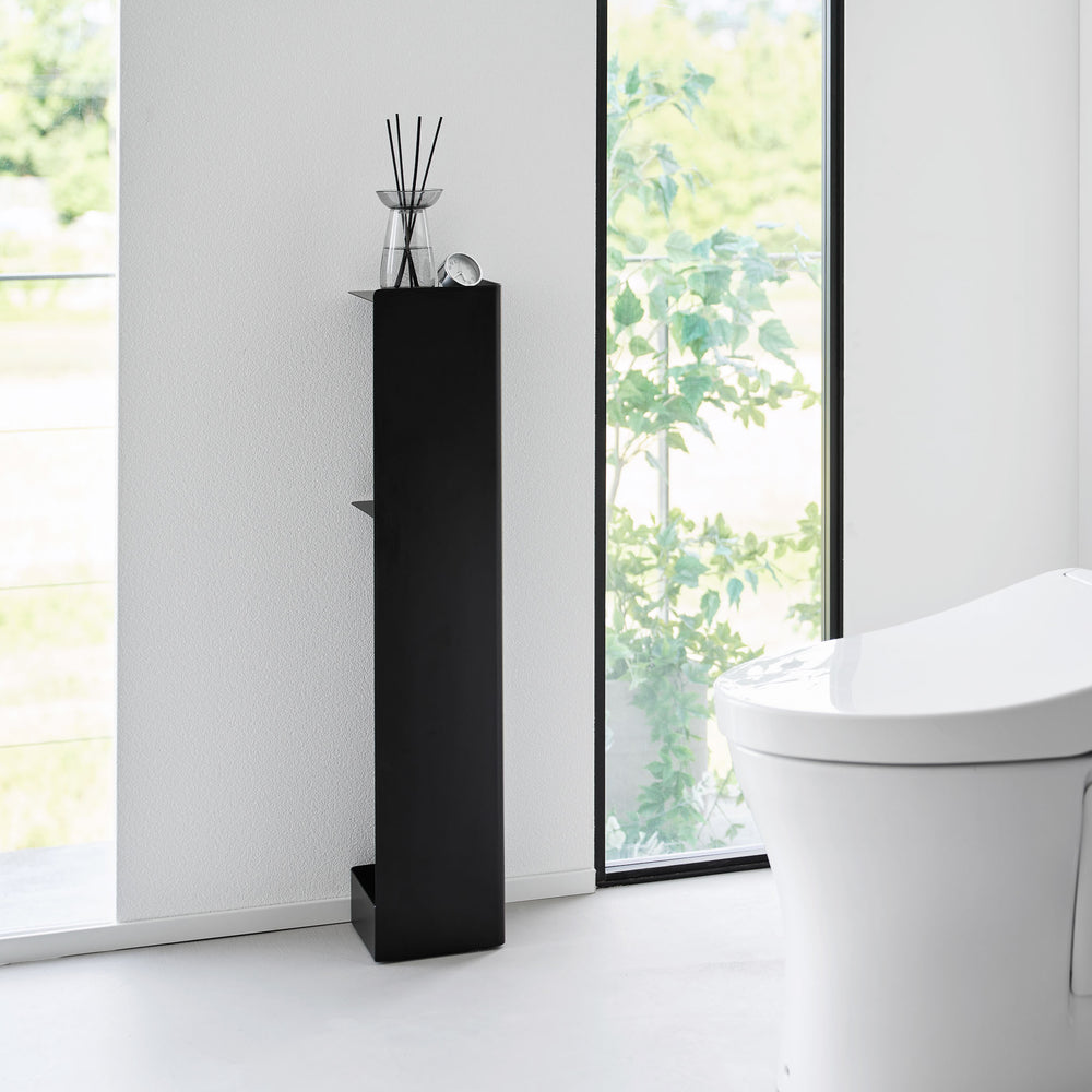 wc rollen aufbewahrung schwarz Toilettenpapierhalter mit Rollen – Yamazaki Home Europe