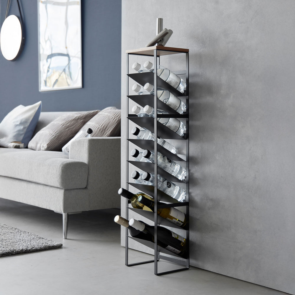 8-Tiered Wood-Top Bottle Rack – Yamazaki Home Europe