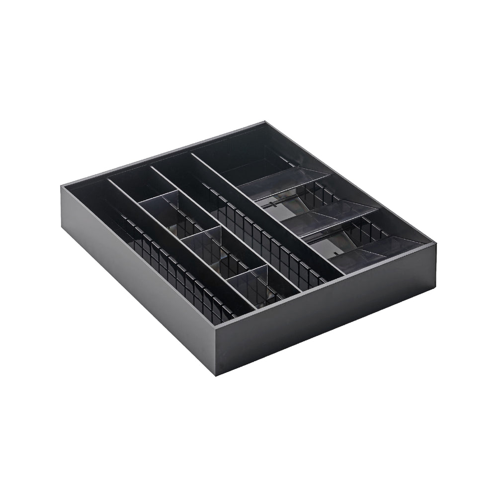 Range Couverts, Plateau D'Ustensiles Extensible Pour Tiroir Noir, Organisateur De Tiroir