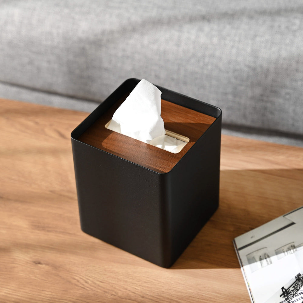 Boîte à Mouchoirs Carrée En Bois Blanc Et Noir - Design Élégant Et Non Toxique Pour Toutes Occasions