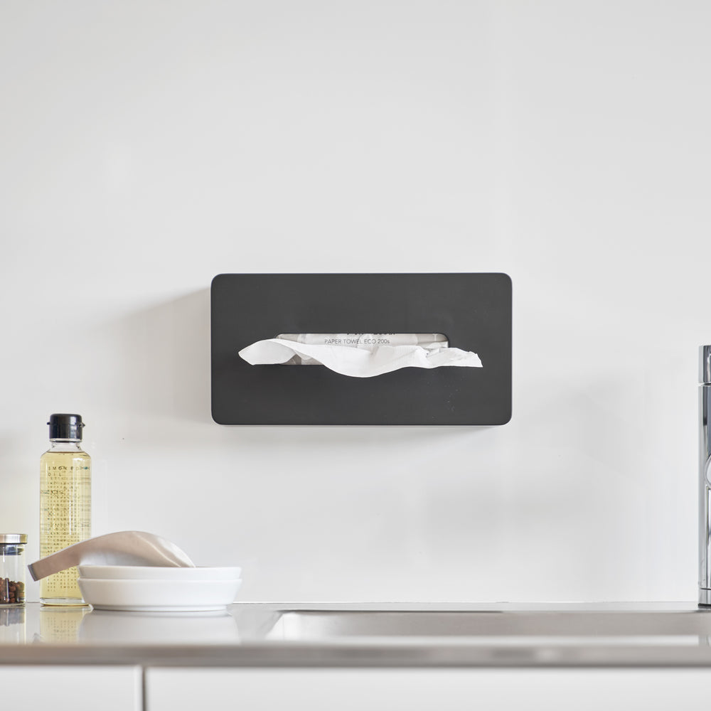 Porta Fazzoletti Autoadesivo Da Parete, Adatto Per Bagno, Cucina E Superfici Lisce (23 Cm, Bianco) - 5