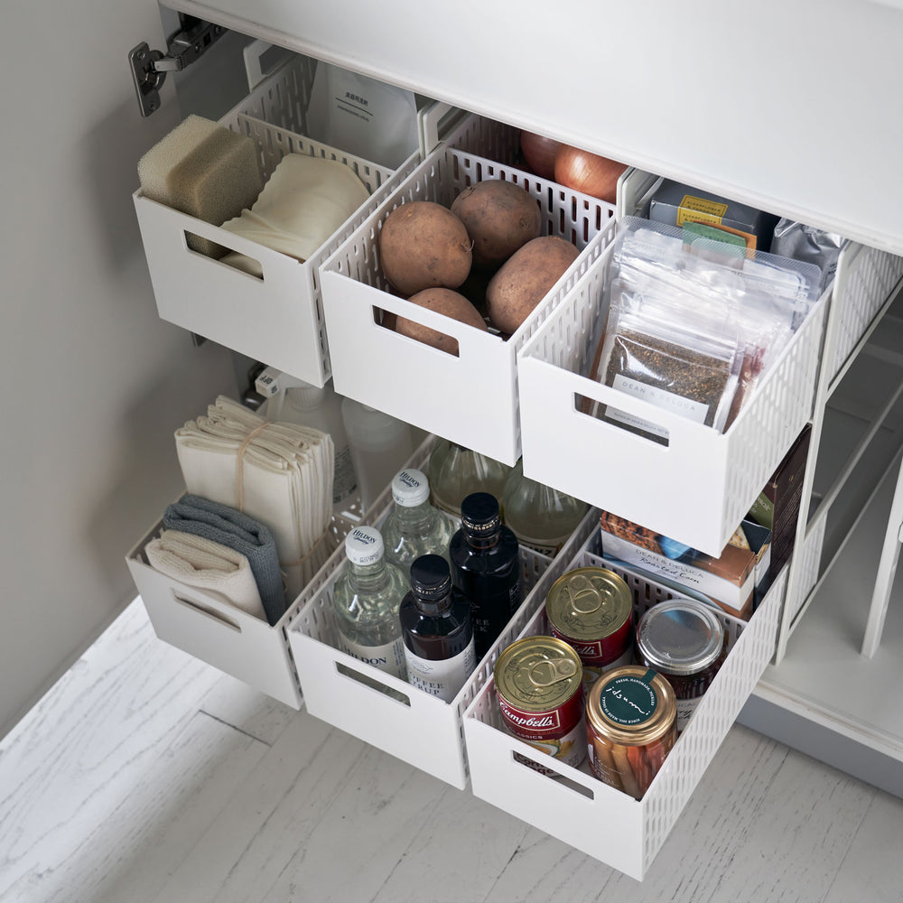 Panier rangement, avec anse, pour vêtement, décorations, acier et bois