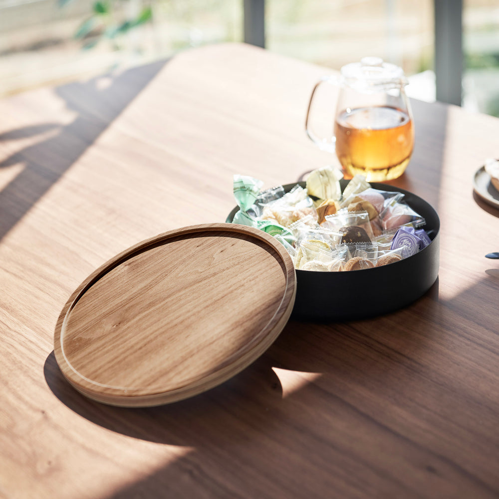 aufbewahrung rund mit deckel Runde Aufbewahrungsbox mit Deckel – Yamazaki Home Europe