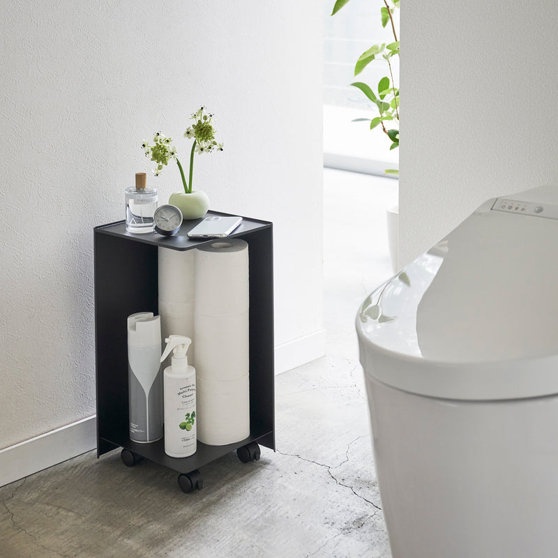 Rangement pour papier hygiénique à roulettes