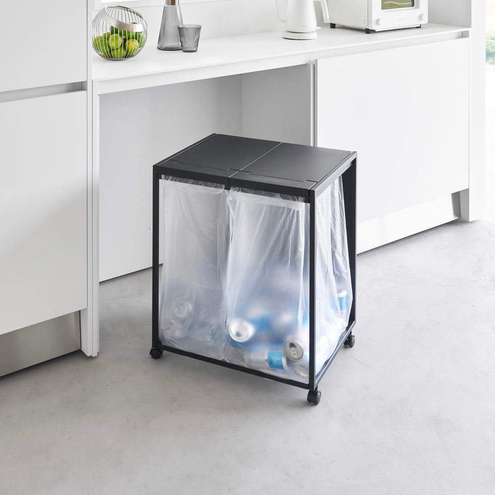 2-Compartment Trash Can with Casters – Yamazaki Home Europe