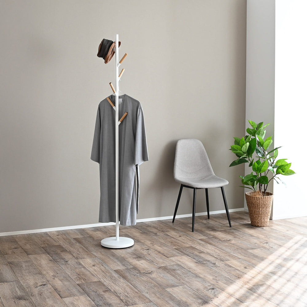 WAOHO Porte-Manteau En Bambou Ouvert Avec Tringle – 110 X 40 X 140 Cm, Stable Et Polyvalent