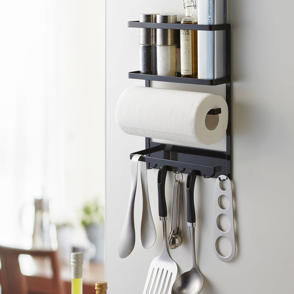 Towel Holder Thipoten Support Magnétique Pour Serviettes En Papier - Crochet Magnétique Puissant Pour établis De Cuisine, Armoires De Rangement, Barbecue, Garage (noir Papier Magnetique