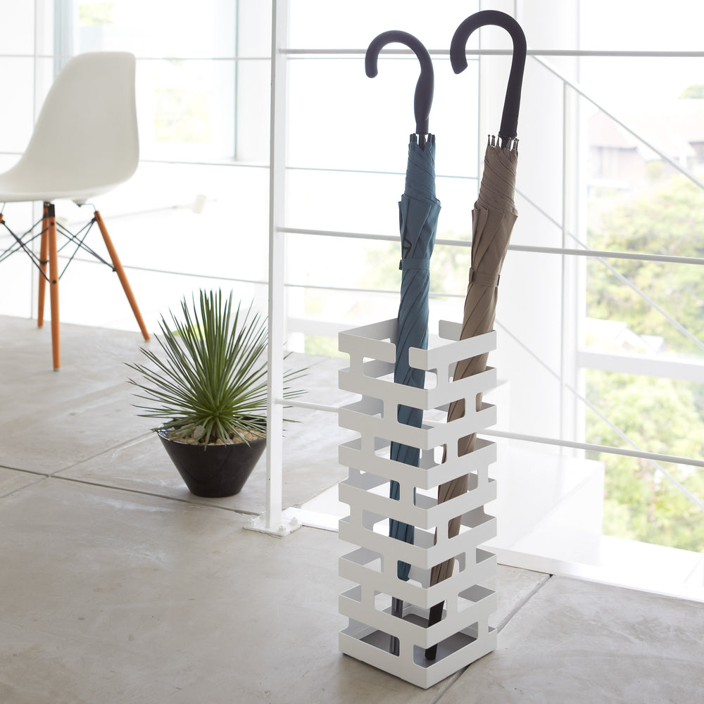 Porte-Parapluie Zeus – Plastique Crème – 25 X 25 X 55 Cm – Design Moderne Et Épuré – Entrée Maison