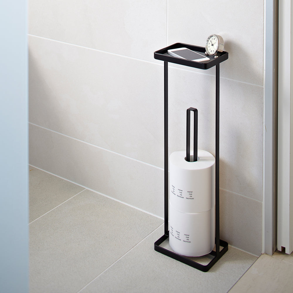 Yamazaki Wand-Toilettenpapierhalter, Weiß – Platzsparend, Für 2 Rollen, Einfach Montierbar