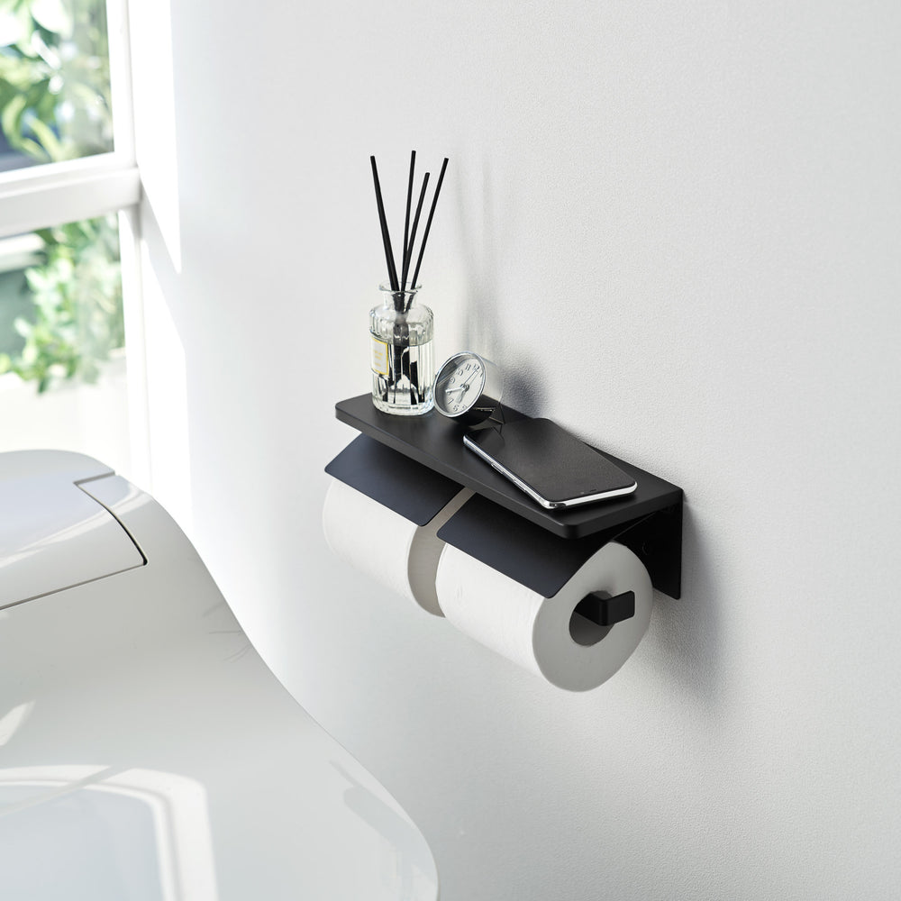 toilettenpapier aufbewahrung wand Doppelter Wand-Toilettenpapierhalter – Yamazaki Home Europe