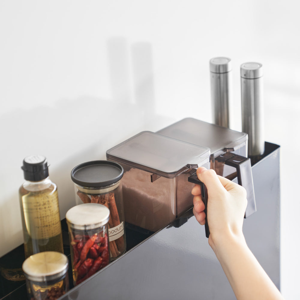 YAMAZAKI Tower Sliding Seasoning Rack - Portaspezie Estraibile, Bianco - 12,5x50-93x36,7 Cm - Acciaio/Polipropilene - Foto 6