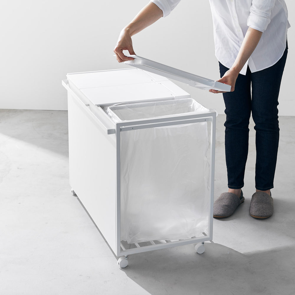Mülleimer mit 3 Fächern & Rollen – Yamazaki Home Europe