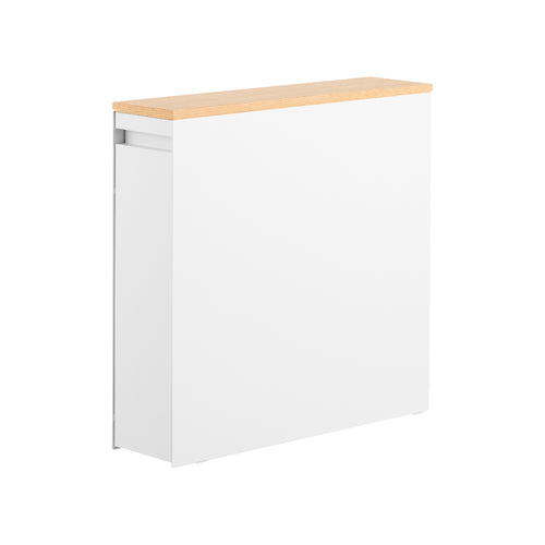 Auszieh-Regal mit Holzablage