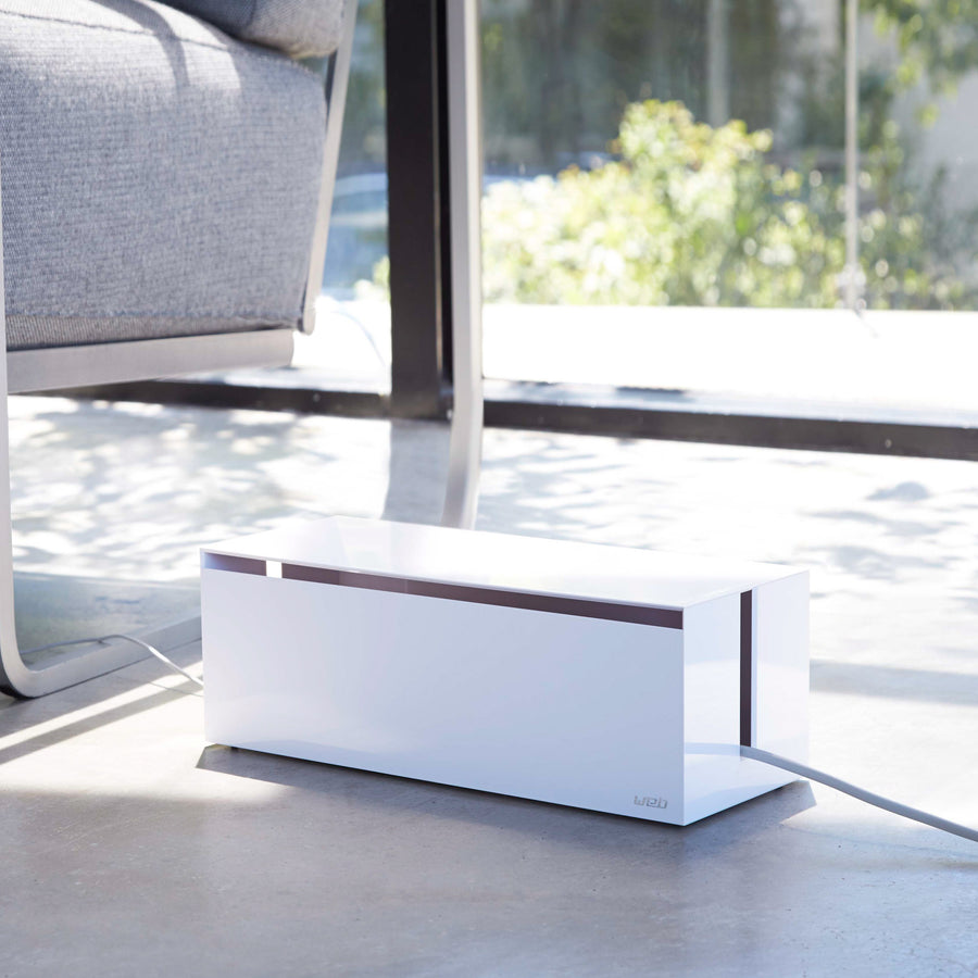 Serre-livres YAMAZAKI Home Tour – Blanc – Avec Poche De Rangement – 12x15x18 Cm