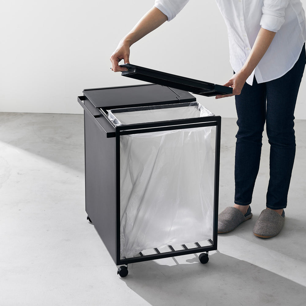 mülleimer aufbewahrung Mülleimer mit 2 Fächern & Rollen – Yamazaki Home Europe