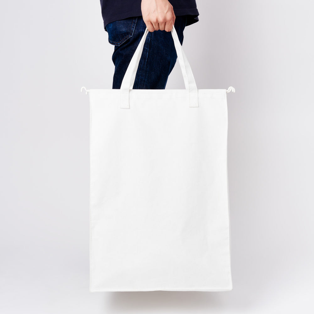 Borsa per la biancheria con spallacci e tasca in rete, grande Borsa per la biancheria con spallacci e tasca in rete, grande