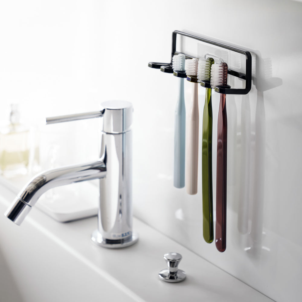 Lot de 2 Brosse à Dents Support Mural adhésif Acier Inoxydable Porte-gobelet pour Salle de Bain | Leroy Merlin