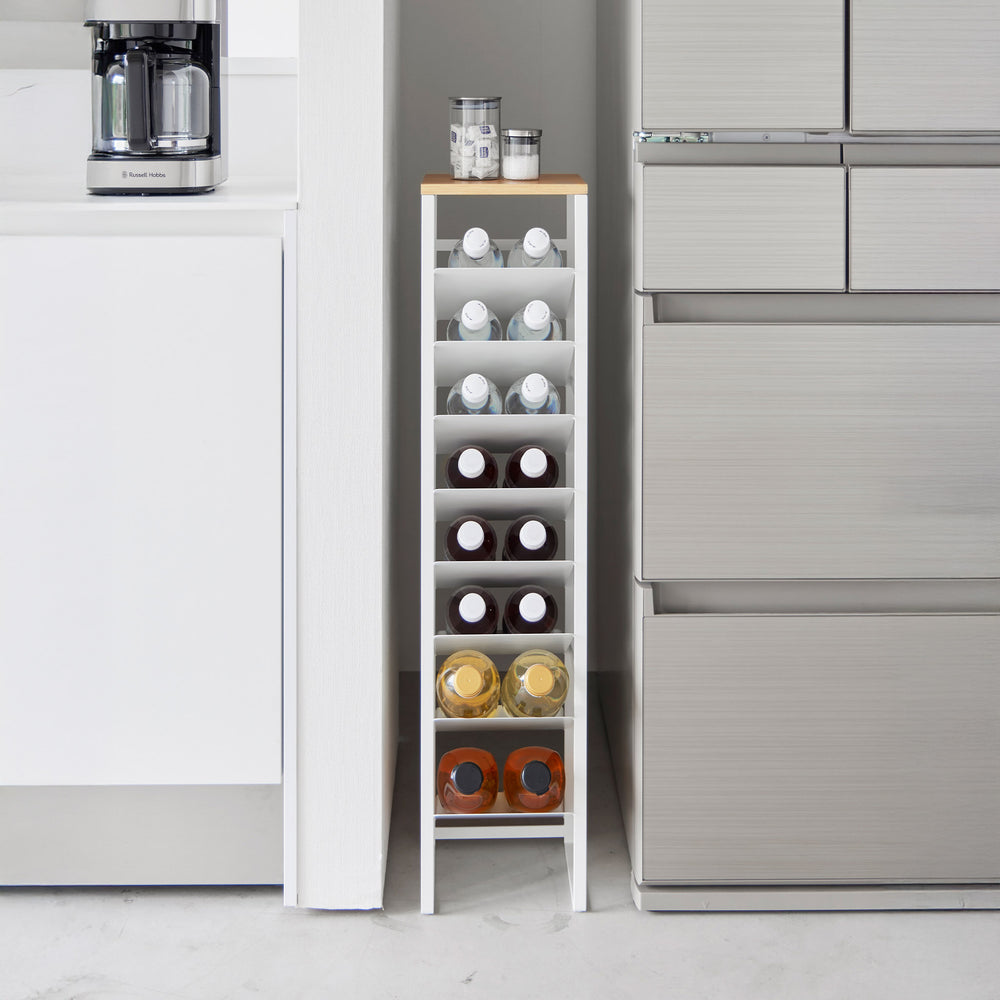 8-Tiered Wood-Top Bottle Rack – Yamazaki Home Europe