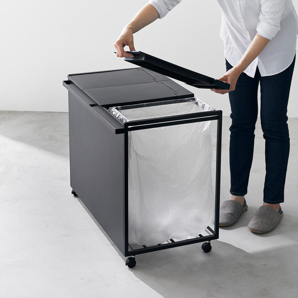 Mülleimer mit 3 Fächern & Rollen – Yamazaki Home Europe