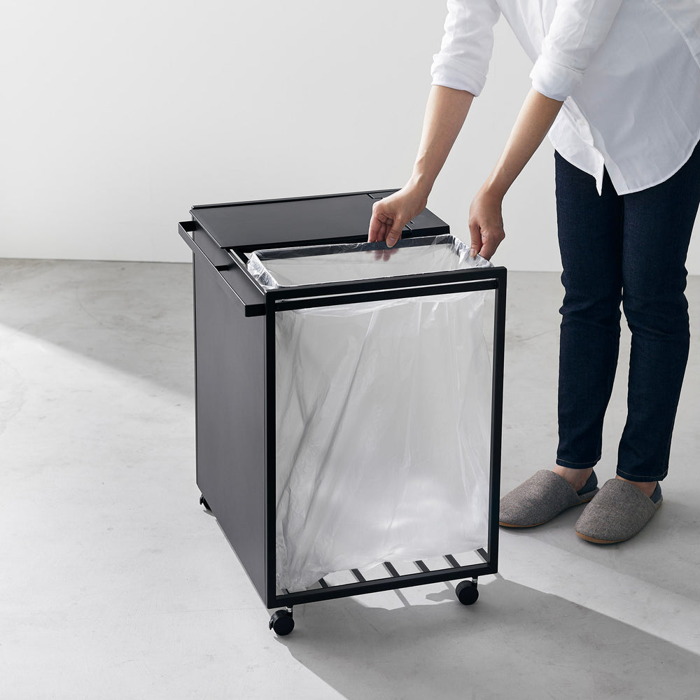 Mülleimer mit 2 Fächern & Rollen – Yamazaki Home Europe