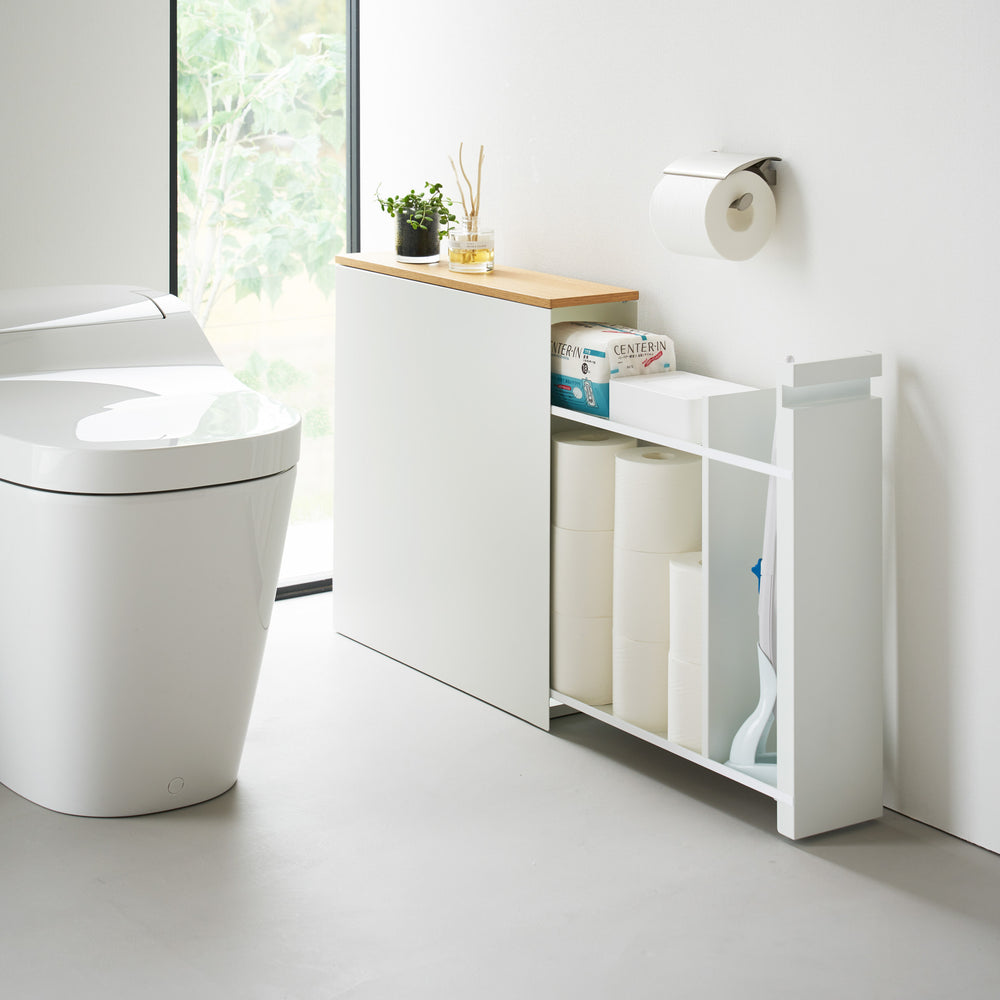 Auszieh-Regal mit Holzablage – Yamazaki Home Europe