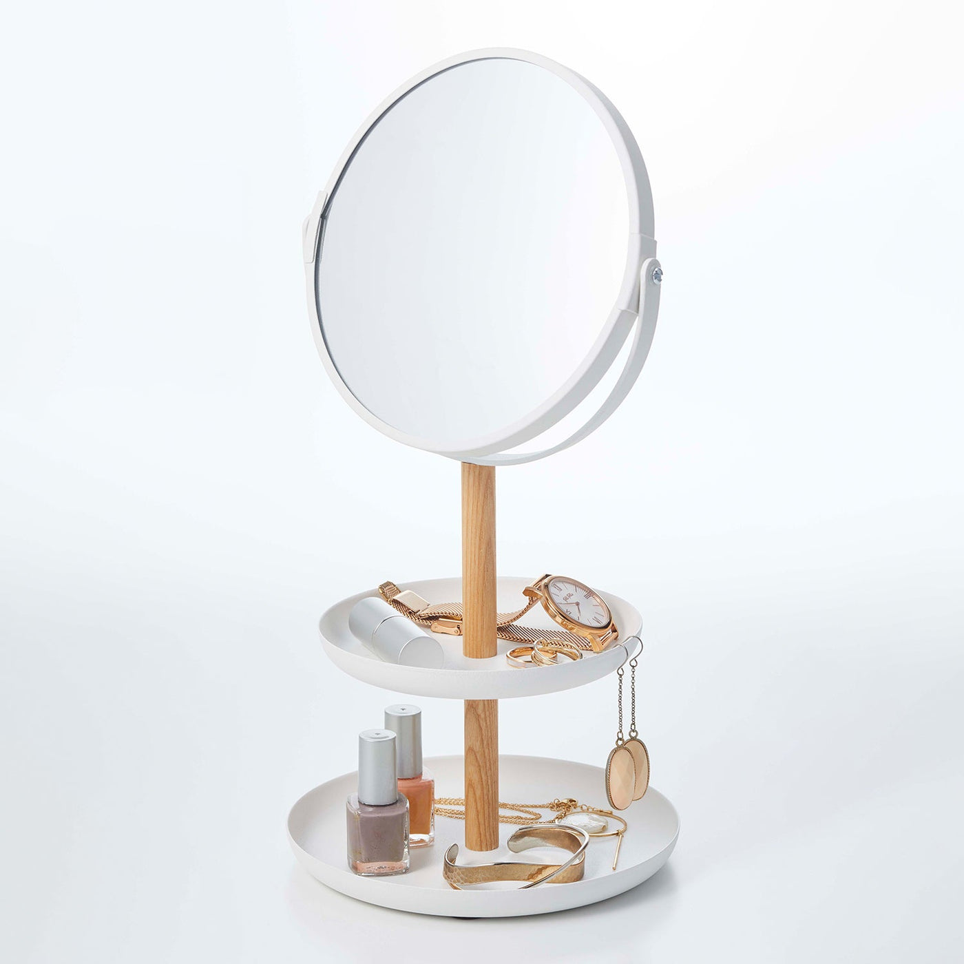 Miroir de maquillage avec plateau d'accessoires