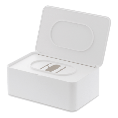 Wet tissue box from Yamazaki in white with the lid open