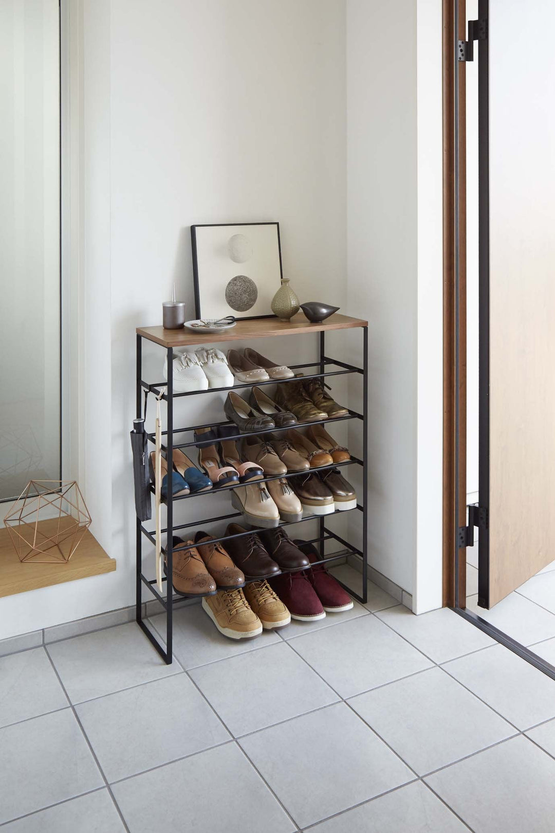 6 Tiered Shoe Rack with Wooden Top Board