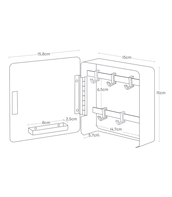 Little rock key rack souvenir / authentic key board in gift box, modern key holder in urban design