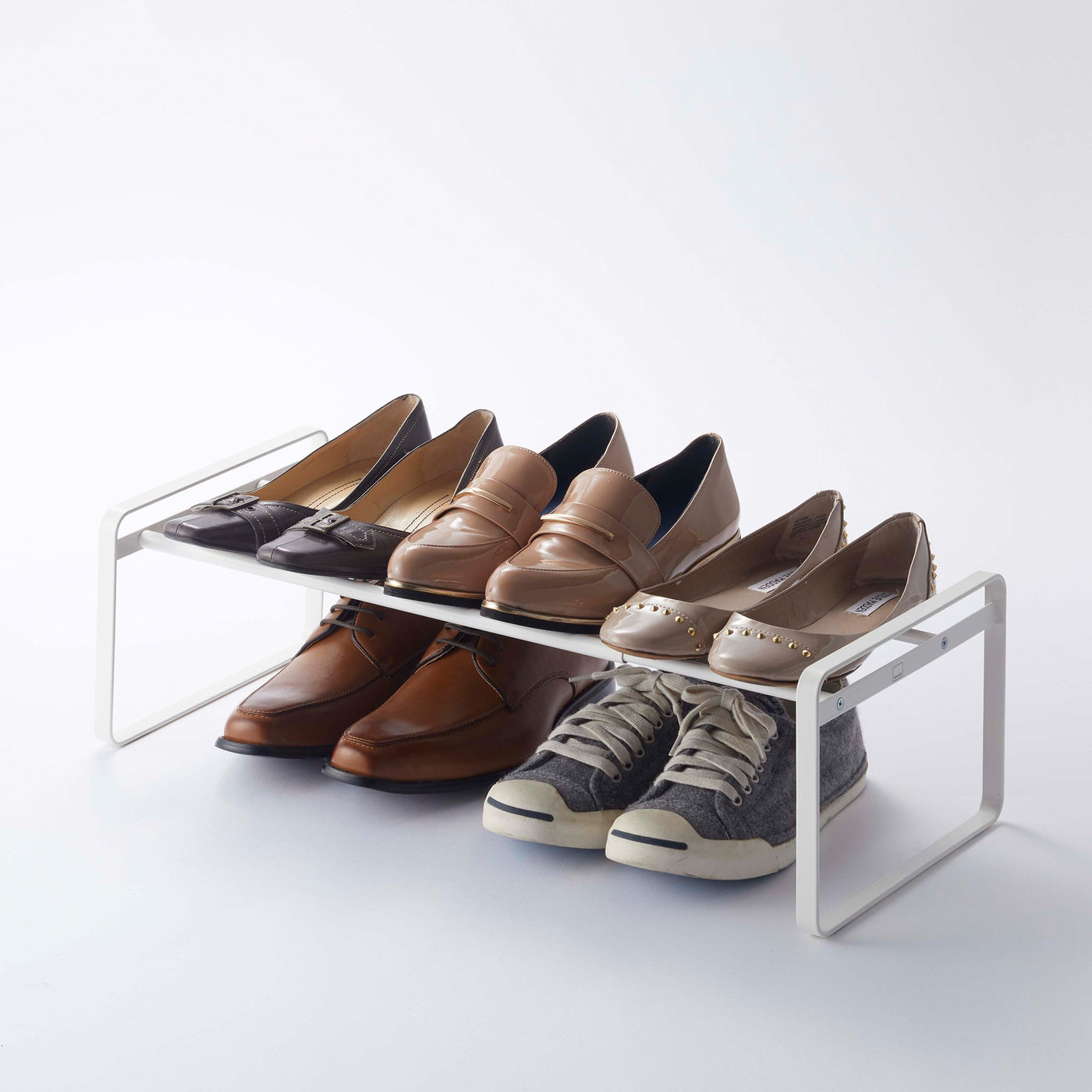 Seville Classics 3-Tier Metal Shoe Rack with Iron Frame, Brown, 27.25-in W  x 12.75-in D x 18.5-in H, Holds 12 Pairs of Shoes in the Shoe Storage  department at Lowes.com