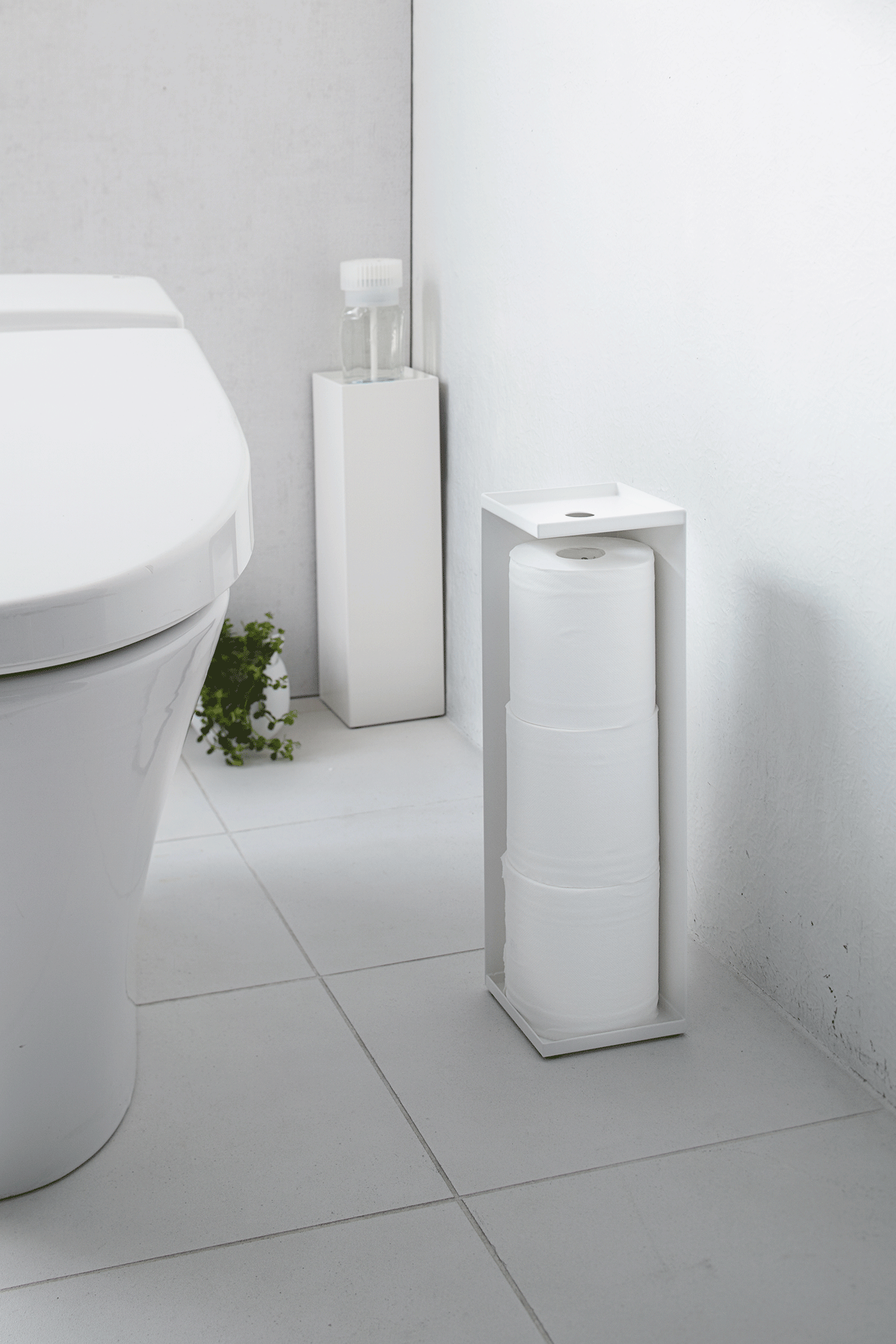 Yamazaki White Toilet Paper Stand with Tray + Reviews
